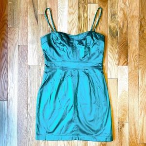 Emerald green Satin Cocktail Dress